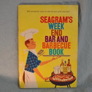 vintage MCM Seagram's week end bar & barbecue book illustrator Joe Kaufman (108)